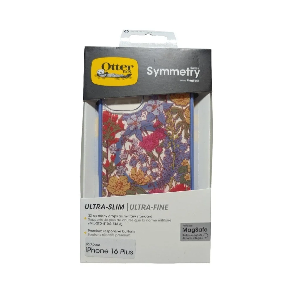 J2-N OtterBox Symmetry Series MagSafe Case‎ for iPhone 16 Plus - Floral Purple